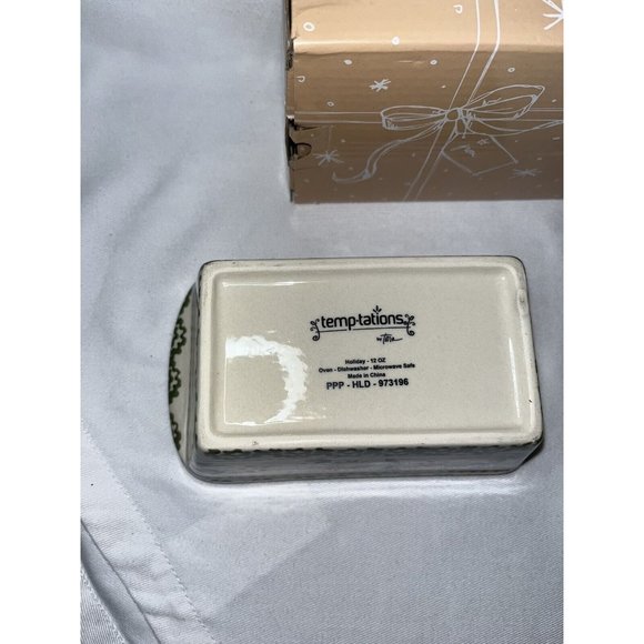 Temp-Tations by Tara SEASONAL Poinsettia 12 oz loaf pan with plastic cover Blemi - Picture 7 of 9